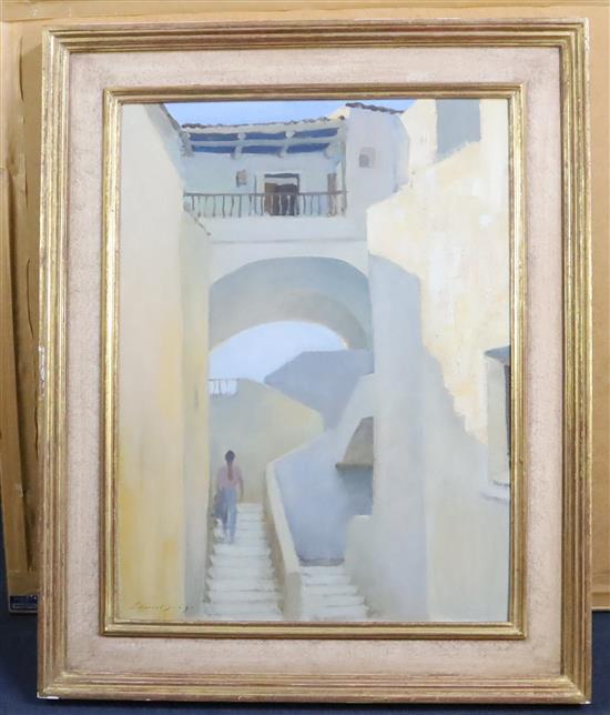 § Edward Brian Seago (1910-1974) Steps at Sa Conca 23.5 x 17.75in.